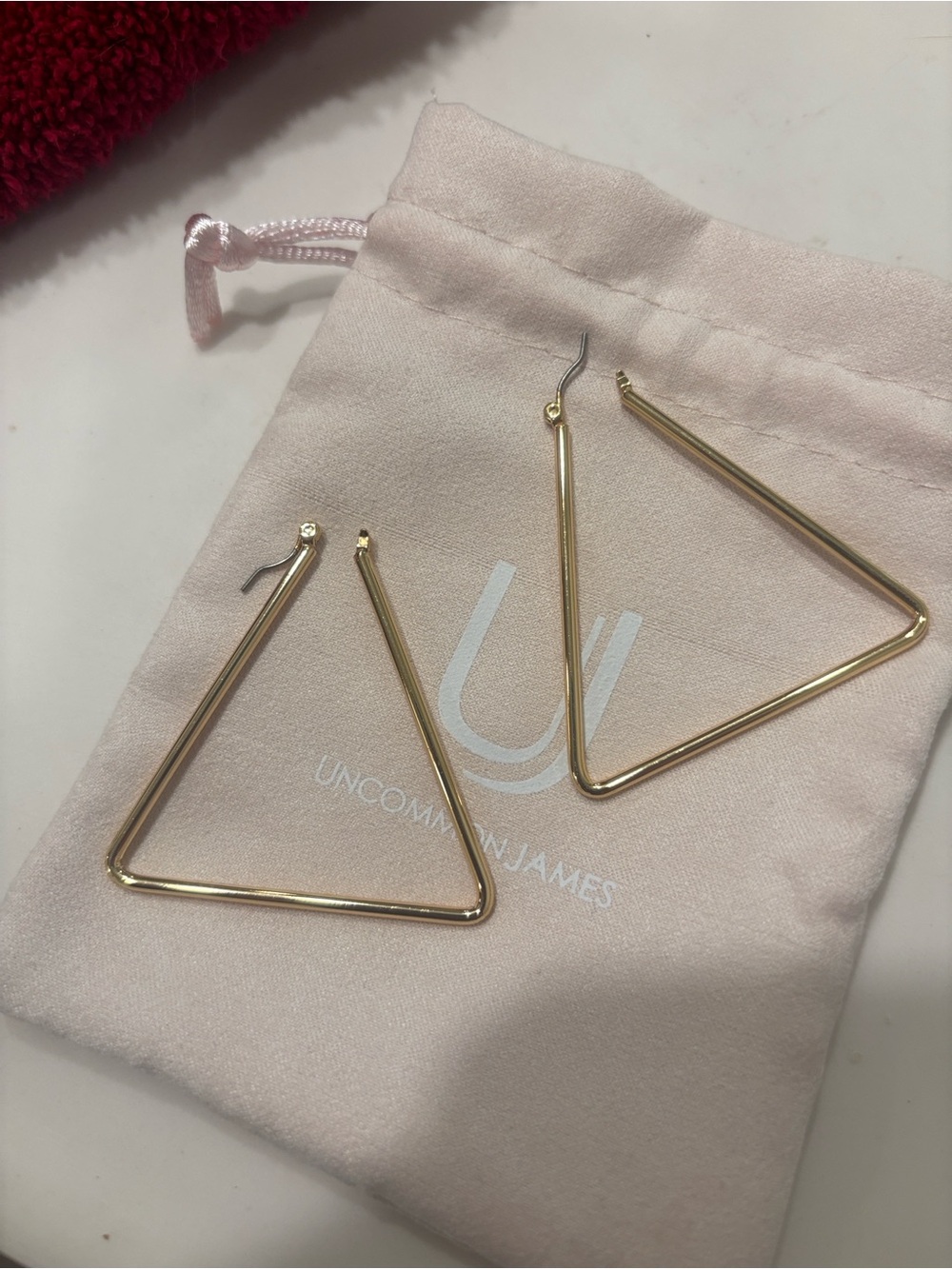 Uncommon James Polished Gold Triangle Hoops